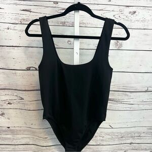 A New Day Black Scoop Neck Tank Bodysuit Medium
